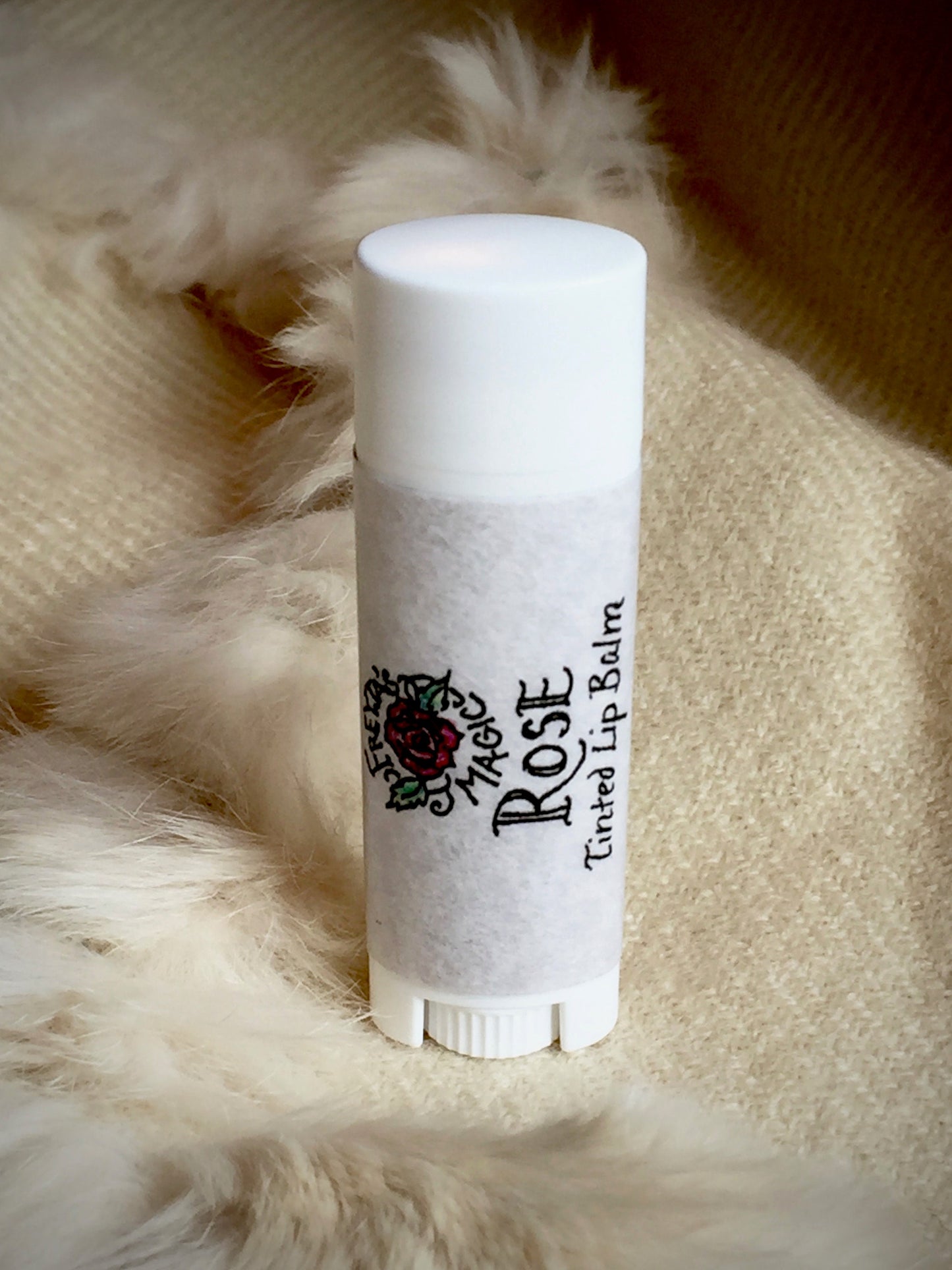 Rose Lip Balm | Tinted Lip Balm With Alkanet, Rose & Vanilla | Smooth, Rich, Floral, Moisturize + Protect | Light color for Lips