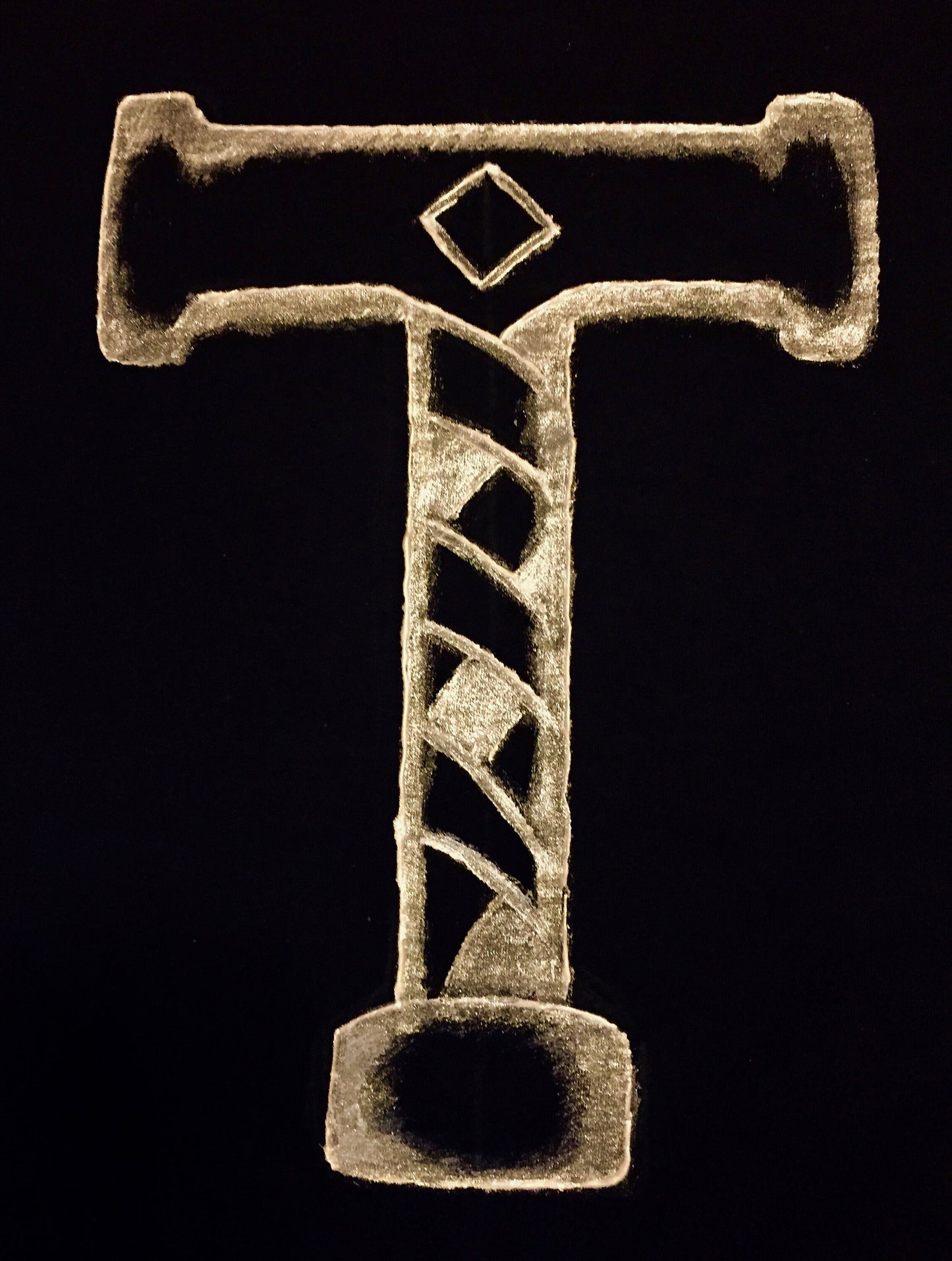 Thor's Hammer T-shirt for Men | Organic Cotton, Short Sleeve, Black & Gold | Mjolnir Shirt, Viking Shirt