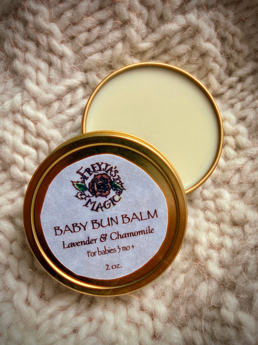 Baby Bun Balm | Lavender & Chamomile Cream, Salve for Diaper Rash, Sensitive Skin, Babies | Lanolin, Castor Oil and Zinc Oxide