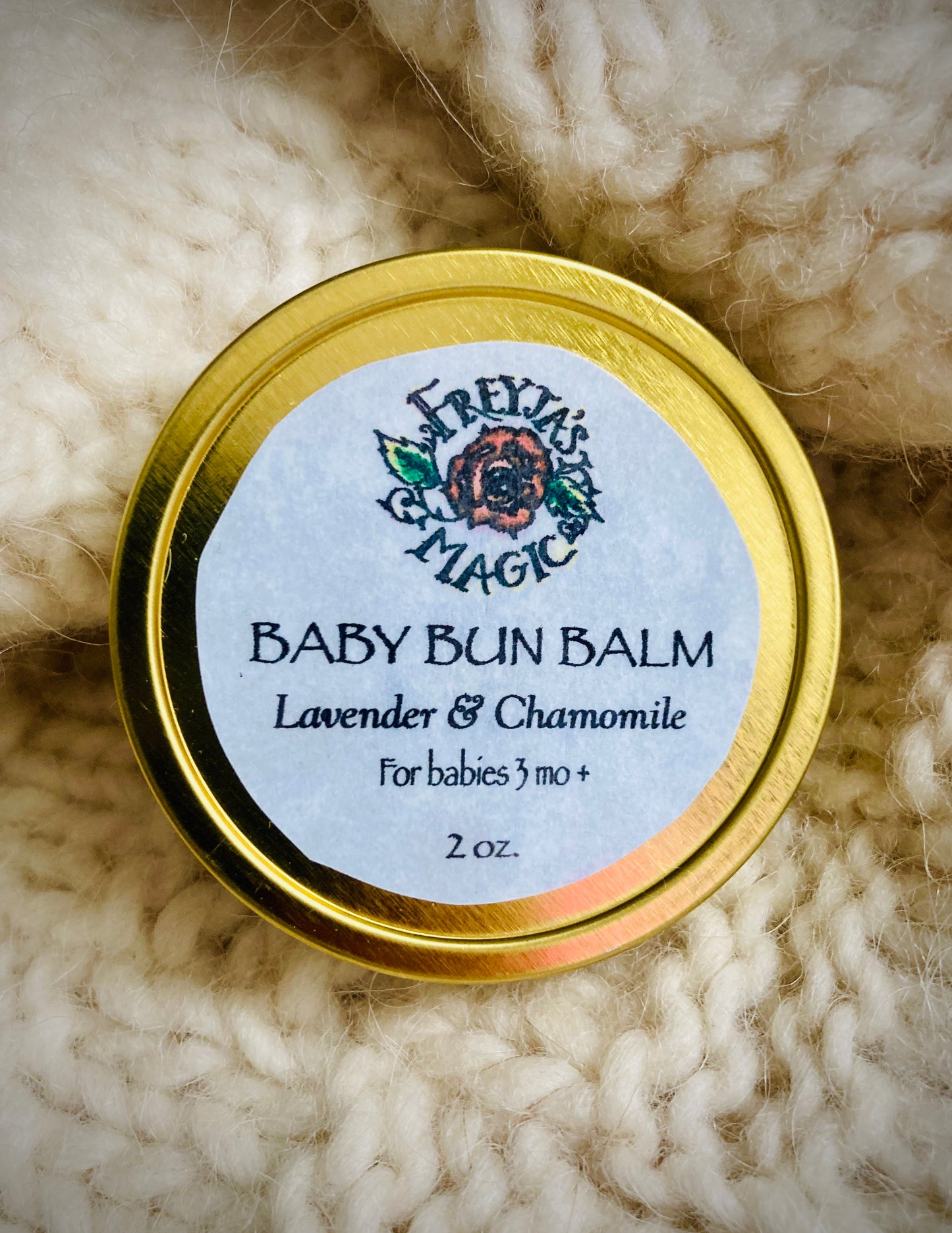 Baby Bun Balm | Lavender & Chamomile Cream, Salve for Diaper Rash, Sensitive Skin, Babies | Lanolin, Castor Oil and Zinc Oxide