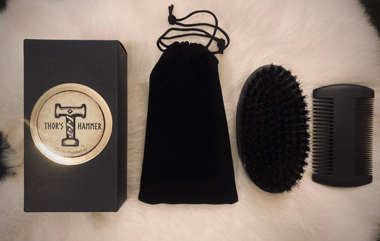 Beard Brush and Comb Gift Set | Viking Men's Grooming Gift Set