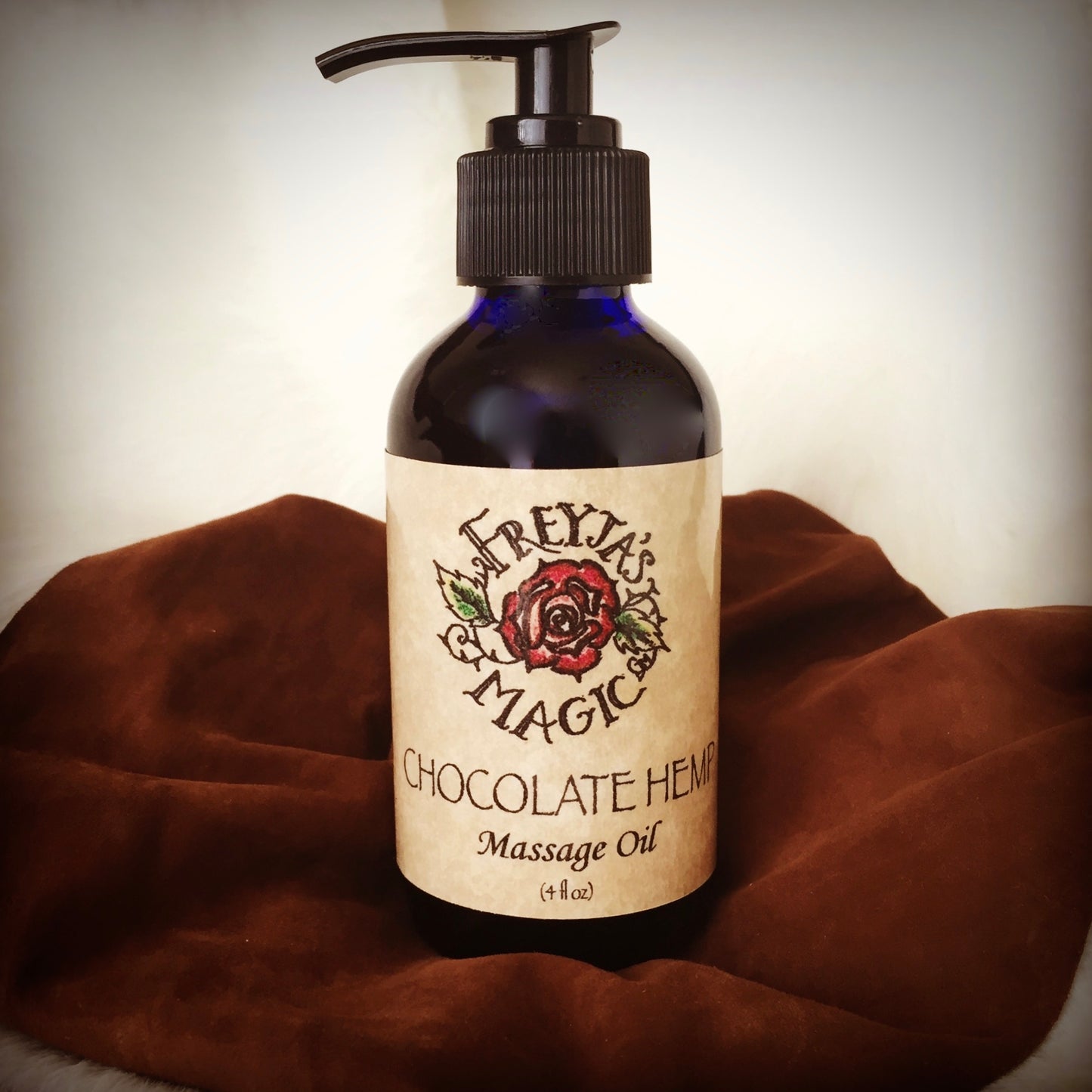 Chocolate Hemp Massage & Body Oil | Silky, Sensual, Romantic | Couples Massage Oil, Bath and Body Oil, Freyja's Magic Oil