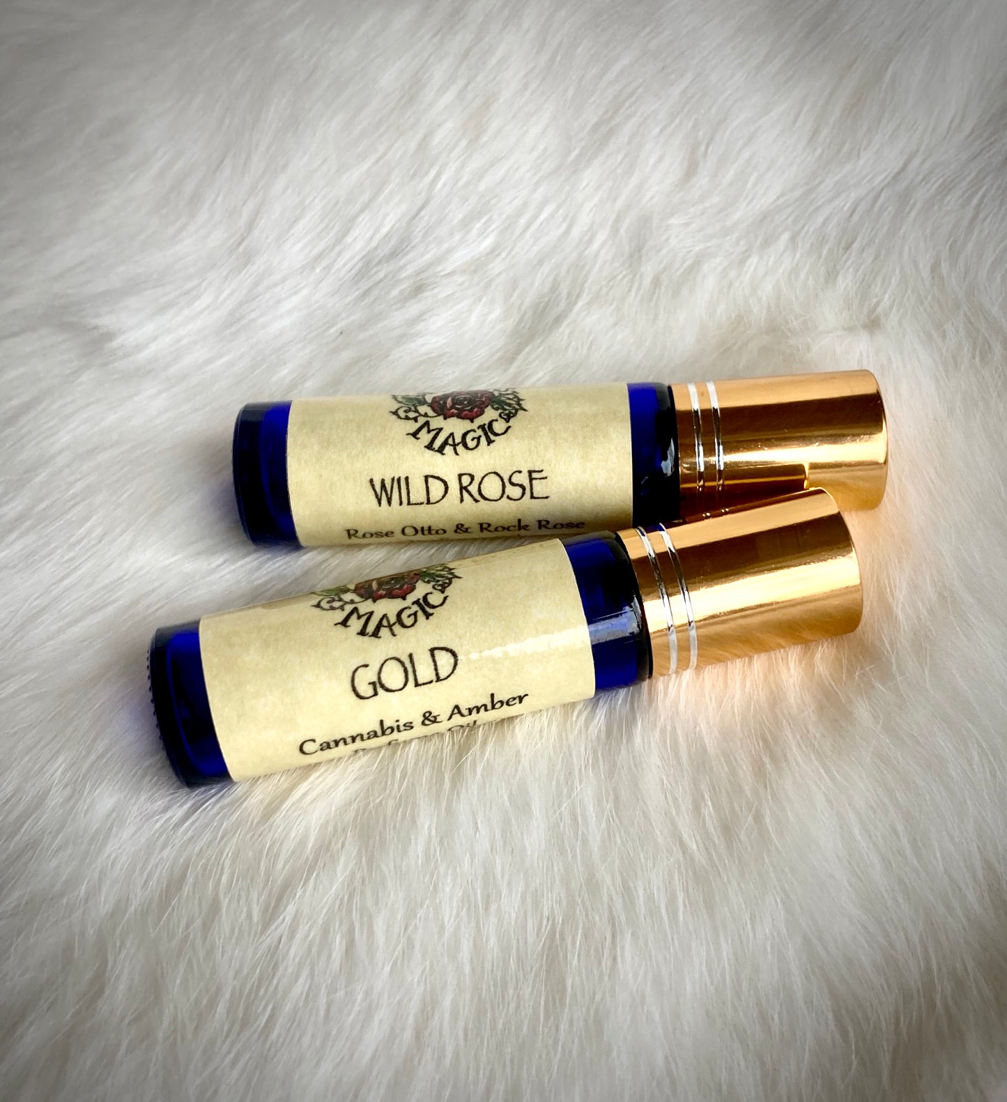 perfume oils gold and wild rose cannabis amber essential oils