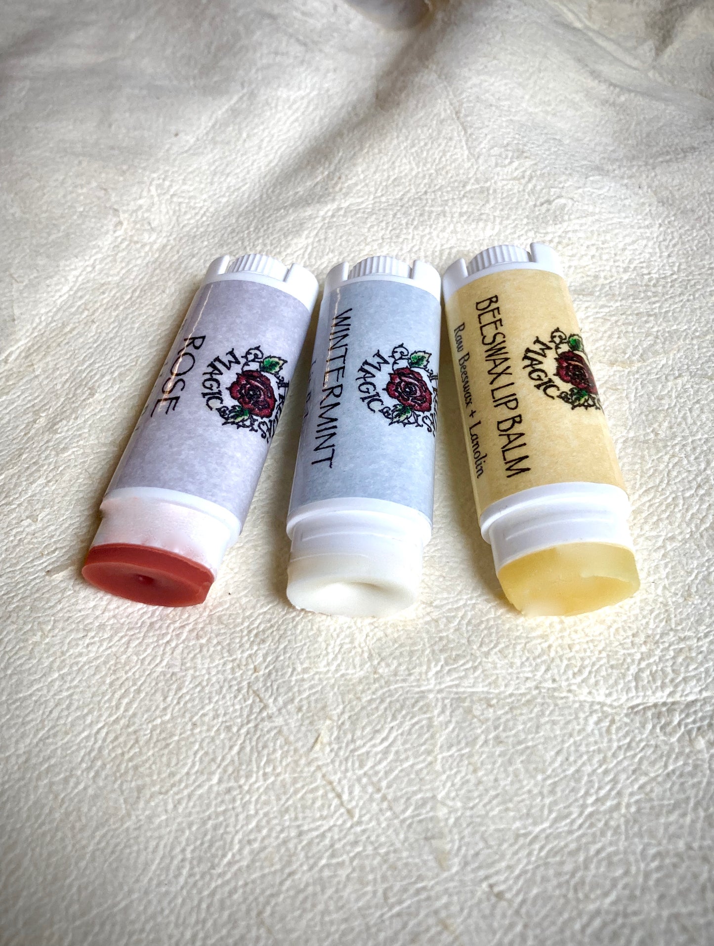 Lip Balm Gift Set | Rose, Wintermint & Beeswax Lip Balms | Organic Lip Balm Gift Set | Viking Lip Balms | Tinted, SPF, Unscented