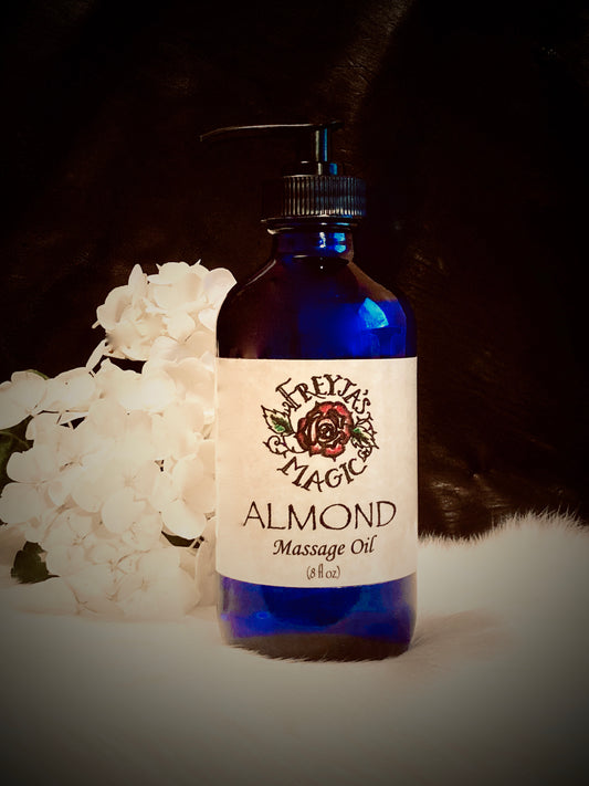 Sweet Almond Massage Oil | Freyja's Magic Almond Massage and Body Oil | Warm, Smooth, Sexy | Amaretto Fragrance Oil