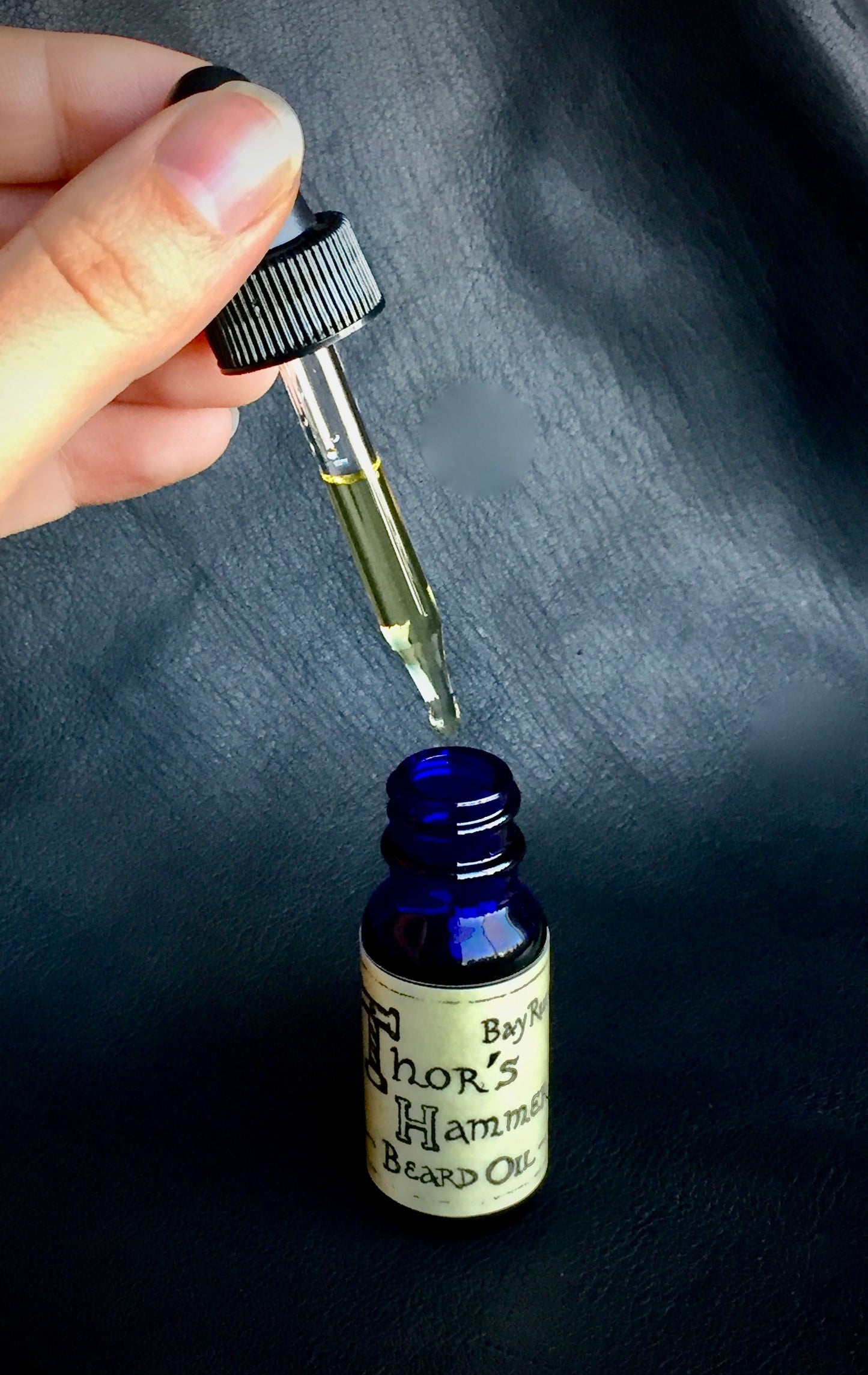 beard oil with dropper Thor's hammer