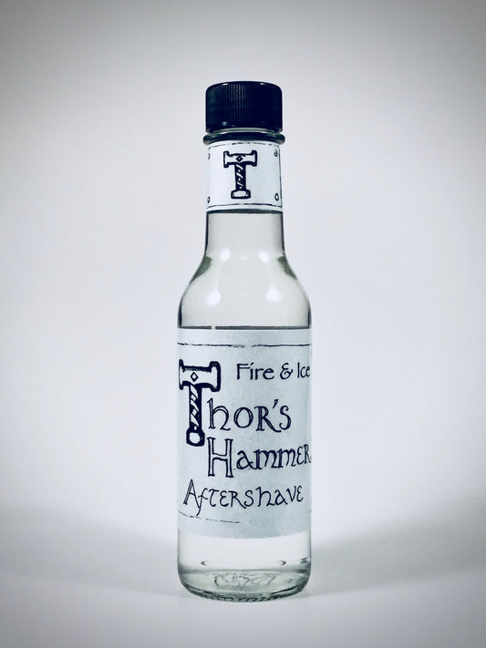 Fire + Ice Aftershave | Thor's Hammer Fire and Ice | Bergamot, Vetiver, and Spearmint | Viking Aftershave | Cool, Brisk, Refreshing | 5 oz