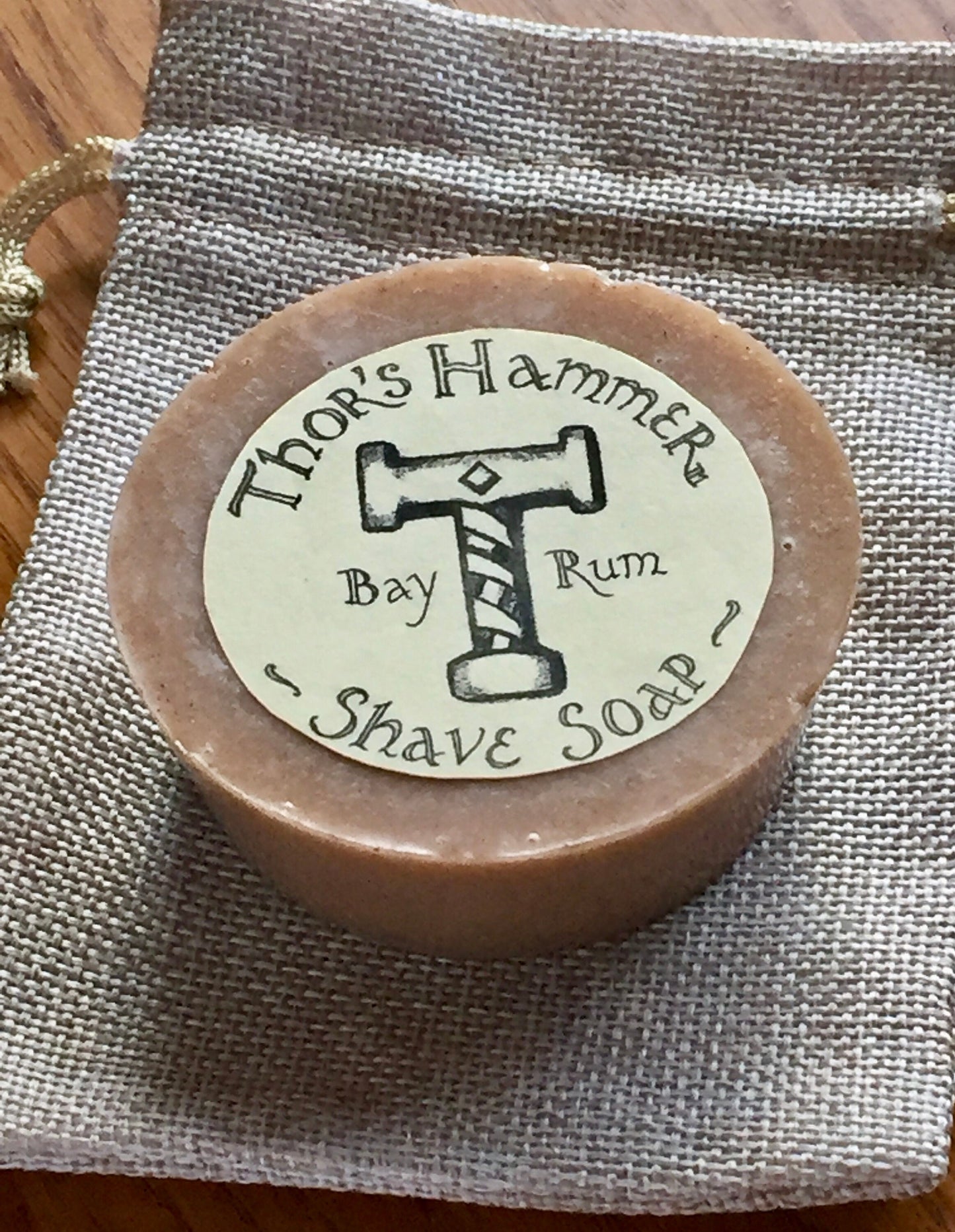 Bay Rum Shave Soap | Thor's Hammer Bay Rum Shaving Soap Puck | Wet Shave Soap | Viking Shave Soap | Organic Goat Milk & Bentonite Clay